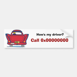 How's my driver?, Call 0x00000000 Bumper Sticker