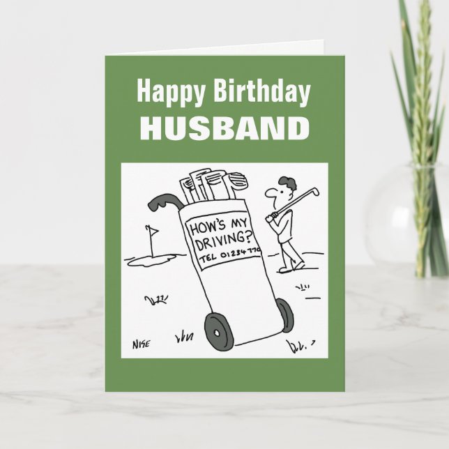 How's My Driving? Funny Golf Card (Front)