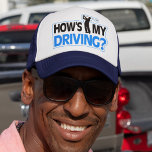 How's My Driving Golf Pun Trucker Hat<br><div class="desc">How’s my driving? Featuring a golf player teeing off in style. A funny golf pun that makes a cool gift for the sports fan in your life.</div>