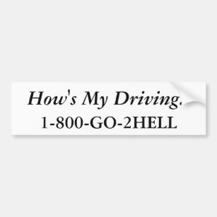 Hows My Driving Bumper Stickers &amp; Car Stickers | Zazzle UK
