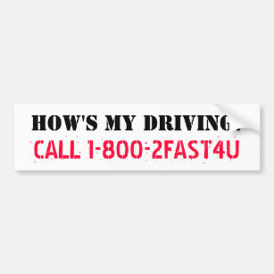 Hows My Driving Bumper Stickers & Car Stickers | Zazzle UK