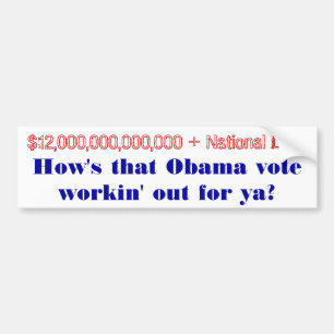 How's that Obama Vote workin' out for ya? Bumper Sticker