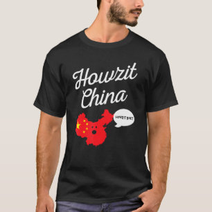 Howzit China Map South Africa   Dad Joke T-Shirt