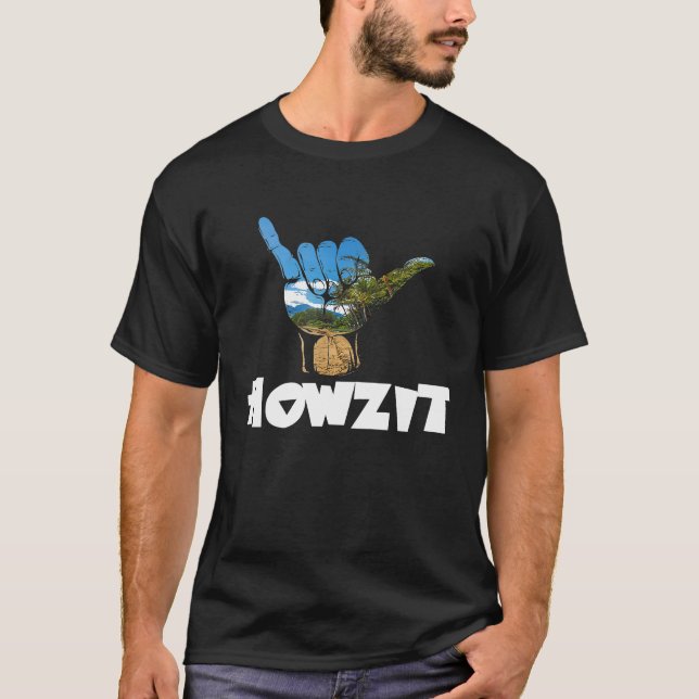 Howzit Hawaii Hello Sign  Souvenir Novelty T-Shirt (Front)