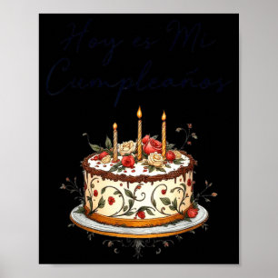 Hoy Es Mi Cumpleaños Con Cake Spanish Birthday Gif Poster