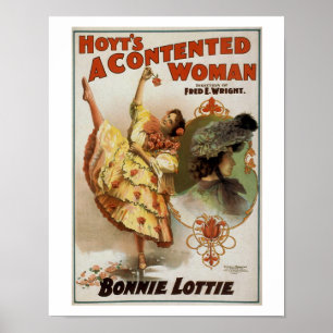 Hoyt's A Contented Woman Vintage Theatre Poster