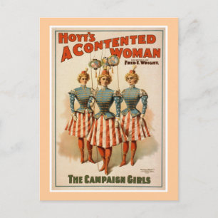 Hoyt's A Contented Woman Vintage Theatre Poster Postcard