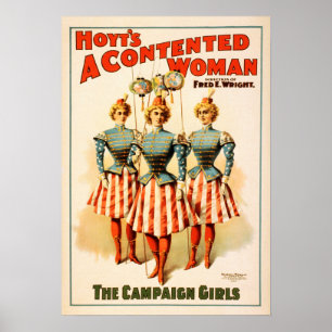 Hoyt's A Contented Woman Vintage US Cabaret Dance Poster