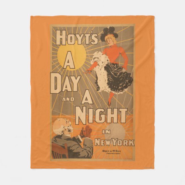 Hoyt's A day and a night in New York City Play Fleece Blanket (Front)