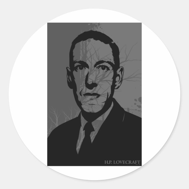 HP Lovecraft Portrait Sticker (Front)
