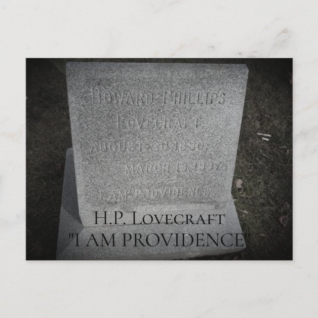 HP Lovecraft - Providence Writer Resting Place Postcard (Front)