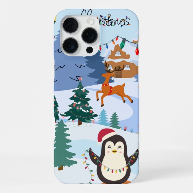 hpenguin lights christmas iPhone case (Back)