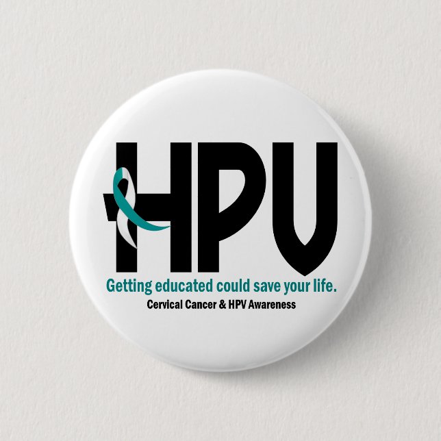 HPV Awareness 2 6 Cm Round Badge (Front)