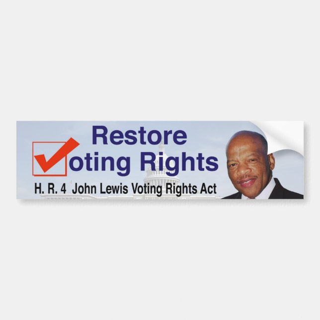 HR4 John Lewis Voting Rights Act Bumper Sticker (Front)