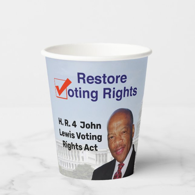 HR4 John Lewis Voting Rights Act Paper Cups (Front)