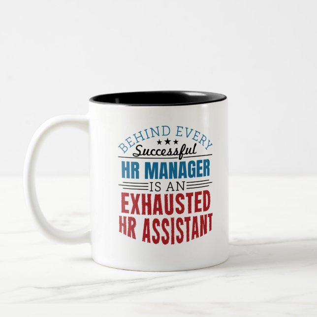 HR Assistant Funny Quote Human Resources Two-Tone Coffee Mug (Left)