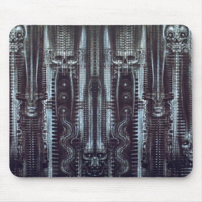 hr_giger_newyorkcity_XI_exotic-corrected-tiled Mouse Mat (Front)