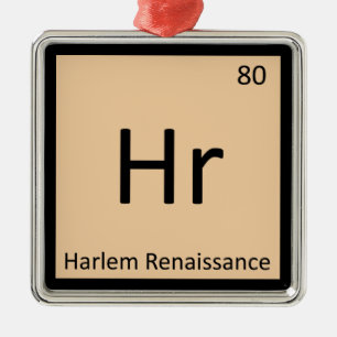 Hr - Harlem Renaissance Art Periodic Table Symbol Metal Tree Decoration