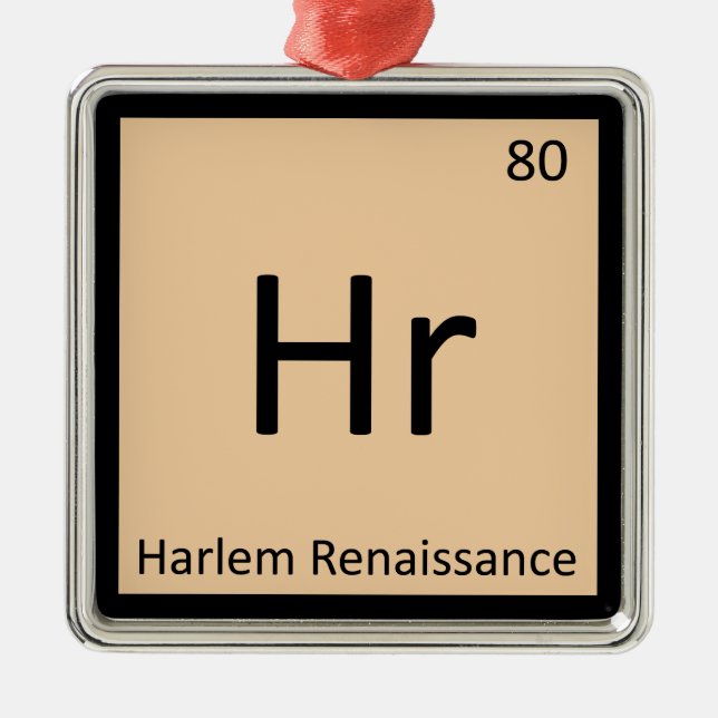Hr - Harlem Renaissance Art Periodic Table Symbol Metal Tree Decoration (Front)