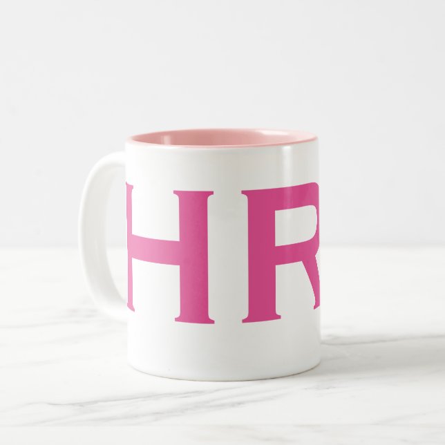 HR Hero Special Woman Human Resources Coworker Two-Tone Coffee Mug (Front Left)