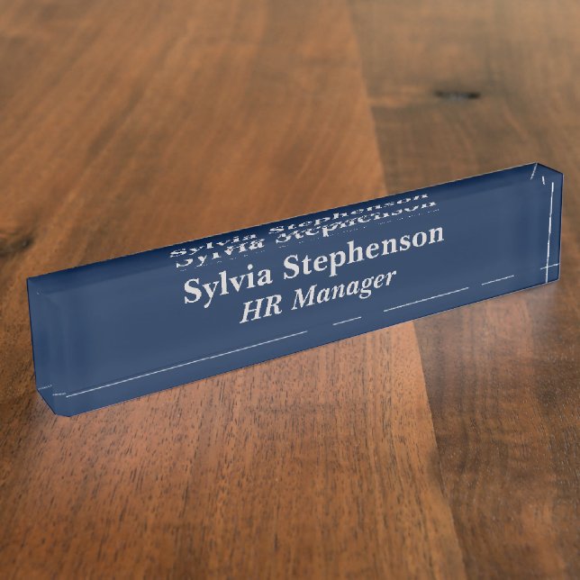 HR Manager Blue Acrylic Nameplate (Side)