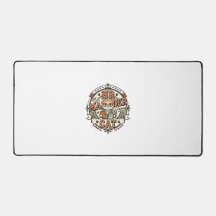 HR Manager Cat HR Manager Cat Vintage Vector Art S Desk Mat