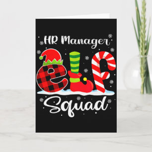 Hr Manager Elf Squad Christmas Recruiter Matching Card