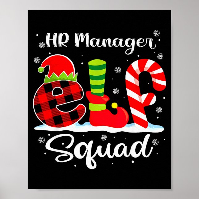 Hr Manager Elf Squad Christmas Recruiter Matching  Poster (Front)