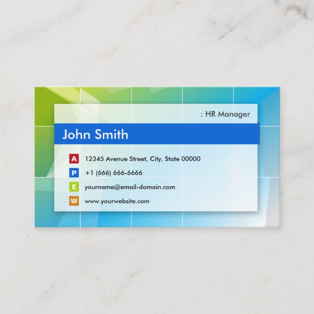 HR Manager - Modern Multipurpose Business Card (Front)