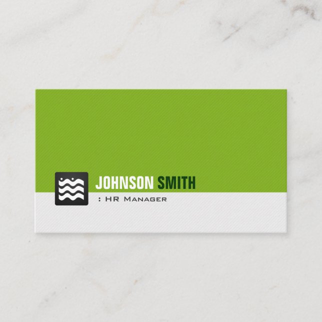 HR Manager - Organic Green White Business Card (Front)