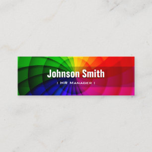 HR Manager - Radial Rainbow Colours Mini Business Card