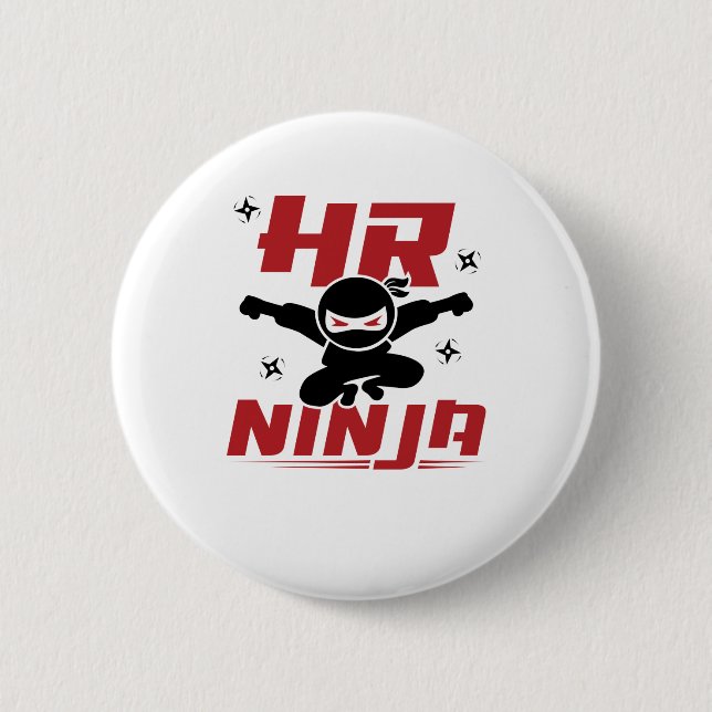 HR Ninja Human Resources 6 Cm Round Badge (Front)