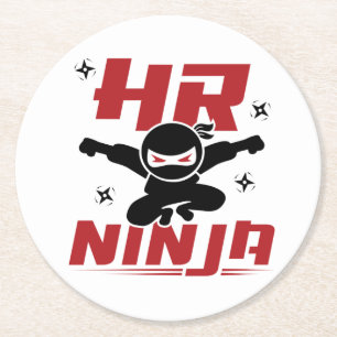 HR Ninja Human Resources Round Paper Coaster