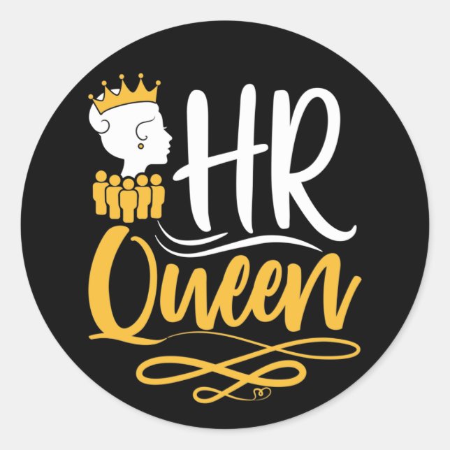 HR Queen Human Resources Manager Women Classic Round Sticker (Front)