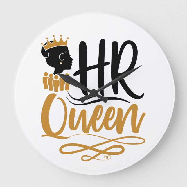 HR Queen Human Resources Women Large Clock (Front)