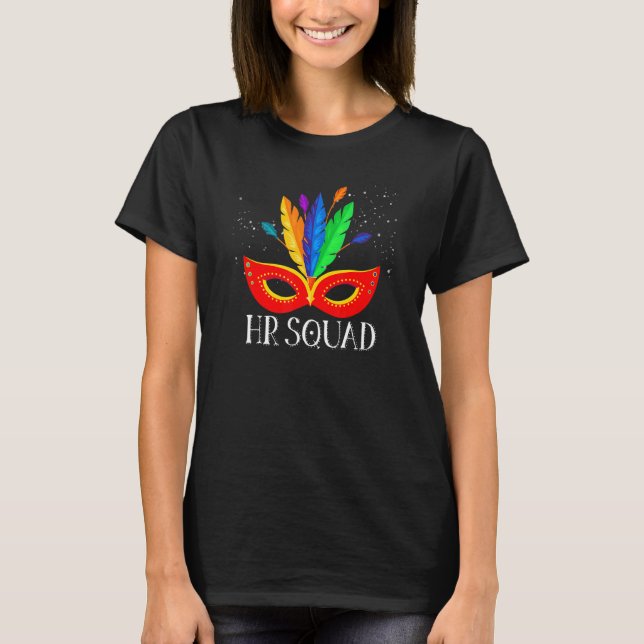 HR Squad Mardi Gras Costume Funny Human Women T-Shirt (Front)