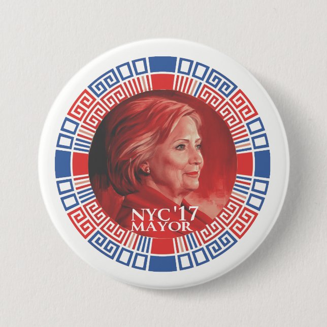 HRC for NYC 2017 7.5 Cm Round Badge (Front)
