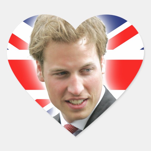 HRH Duke of Cambridge - Stunning! Heart Sticker (Front)