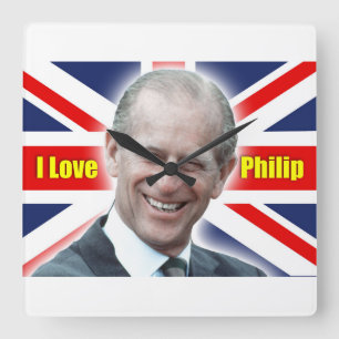 HRH Duke of Einburgh - I love Philip Square Wall Clock