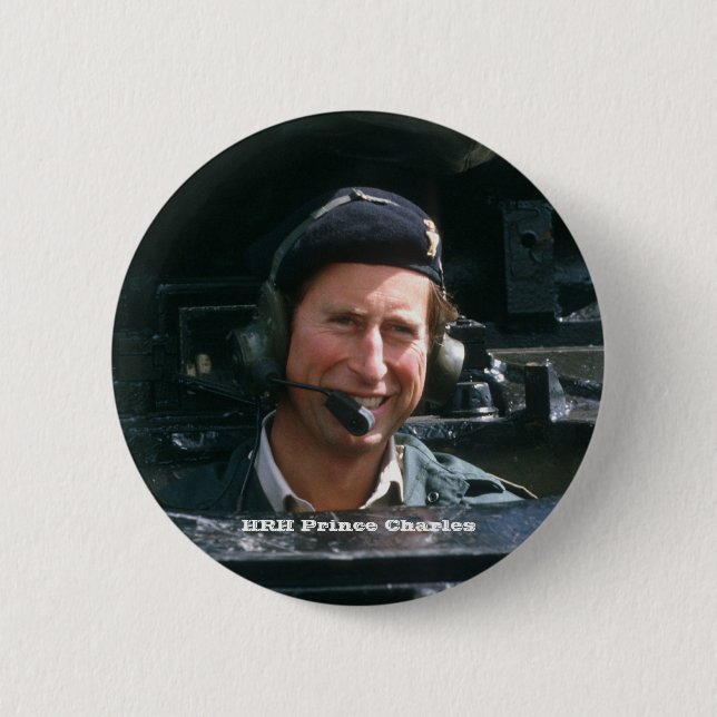 HRH Prince Charles 6 Cm Round Badge (Front)