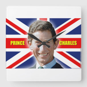 HRH Prince Charles Square Wall Clock