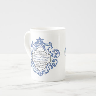 HRH Prince George Blue/White Scroll Bone China Mug
