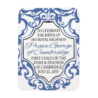 HRH Prince George Blue/White Scroll Magnet