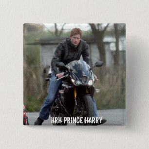HRH Prince Harry motorbike 15 Cm Square Badge