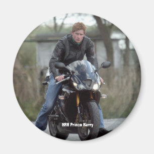 HRH Prince Harry motorbike Magnet
