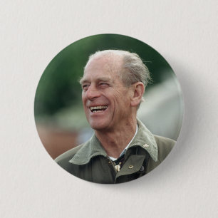 HRH Prince Philip laughing 6 Cm Round Badge