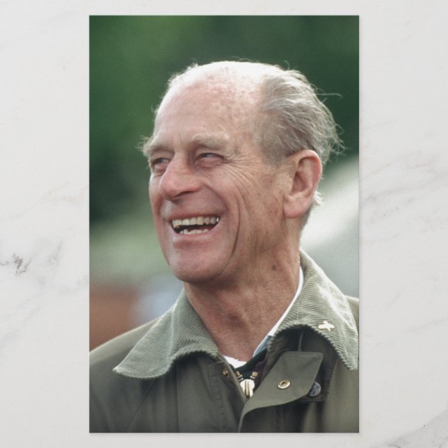 HRH Prince Philip laughing Stationery (Front)