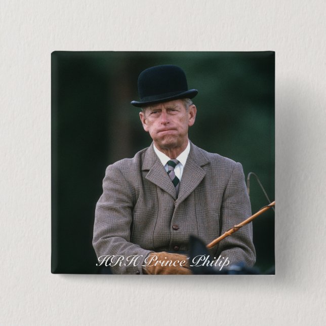 HRH Prince Philip Windsor 1980 15 Cm Square Badge (Front)