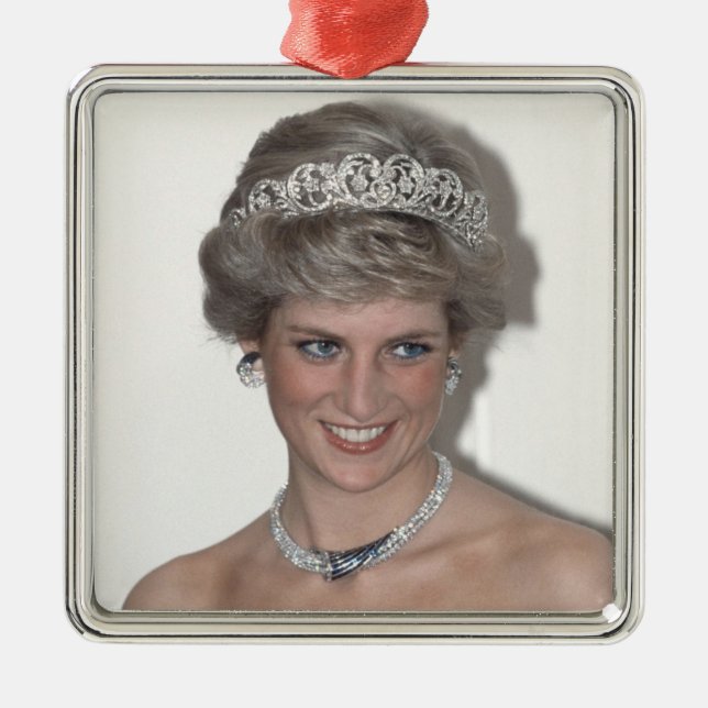 HRH Princess Diana Xmas Metal Tree Decoration (Front)