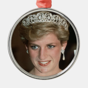 HRH Princess Diana Xmas Metal Tree Decoration